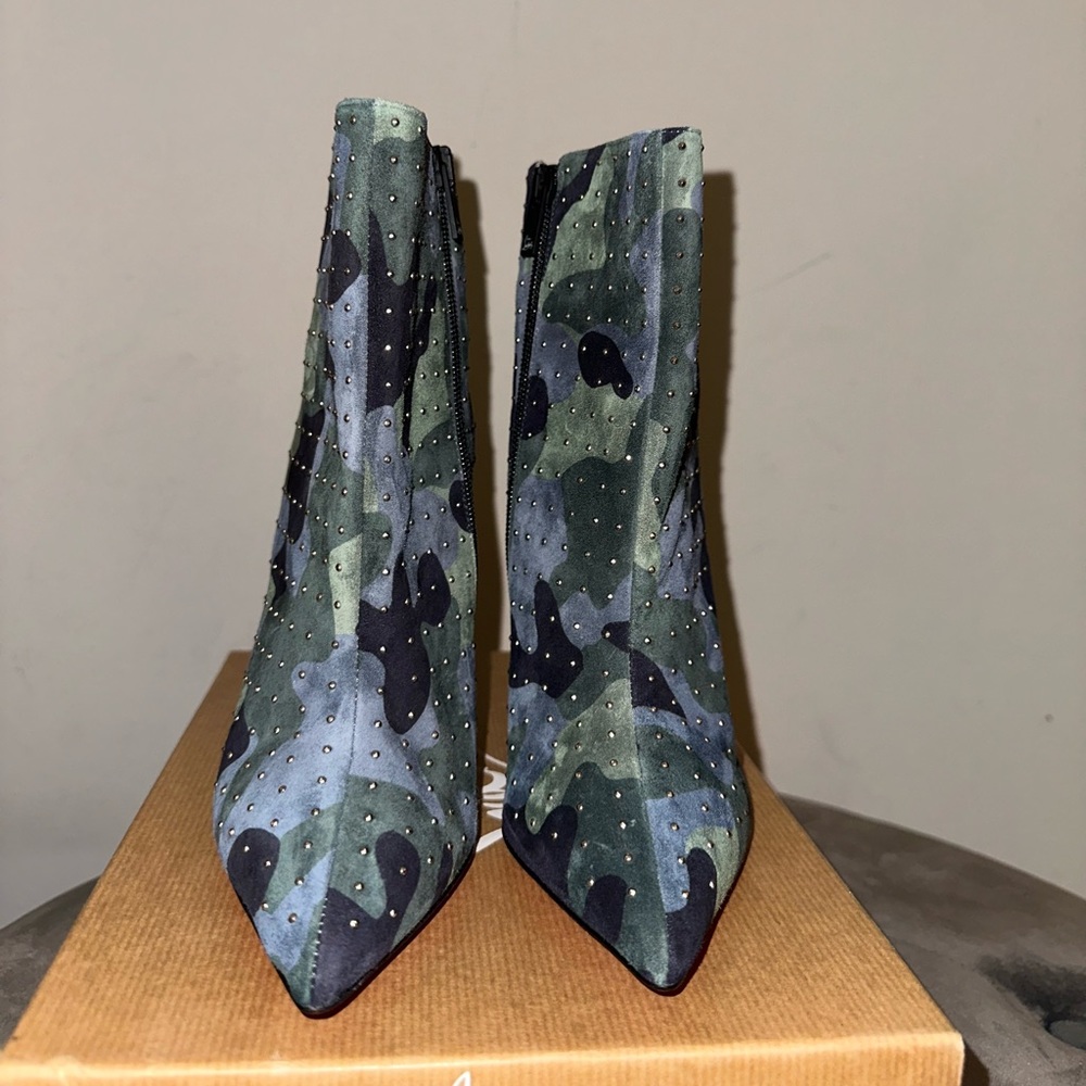 Christian Louboutin women's high heeled camouflage and crystal boots. ( No box )